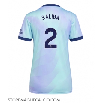 Arsenal William Saliba #2 Maglia Gara Terza Repliche 2024-25 Donna